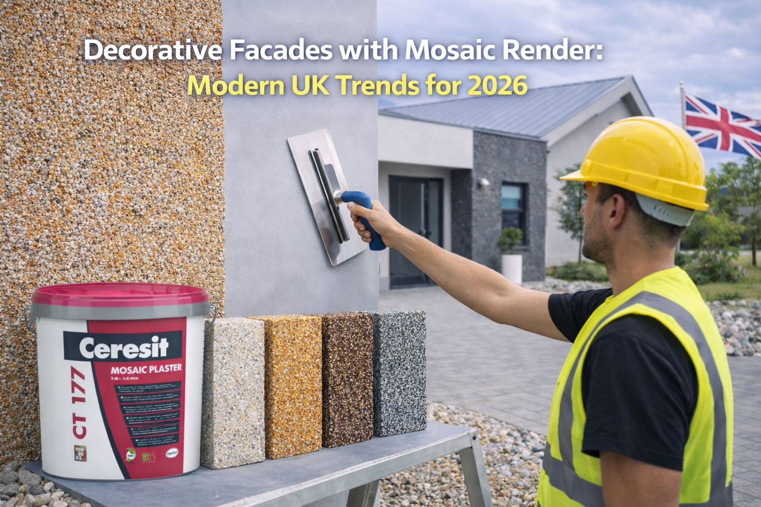 decorative facades with mosaic render uk