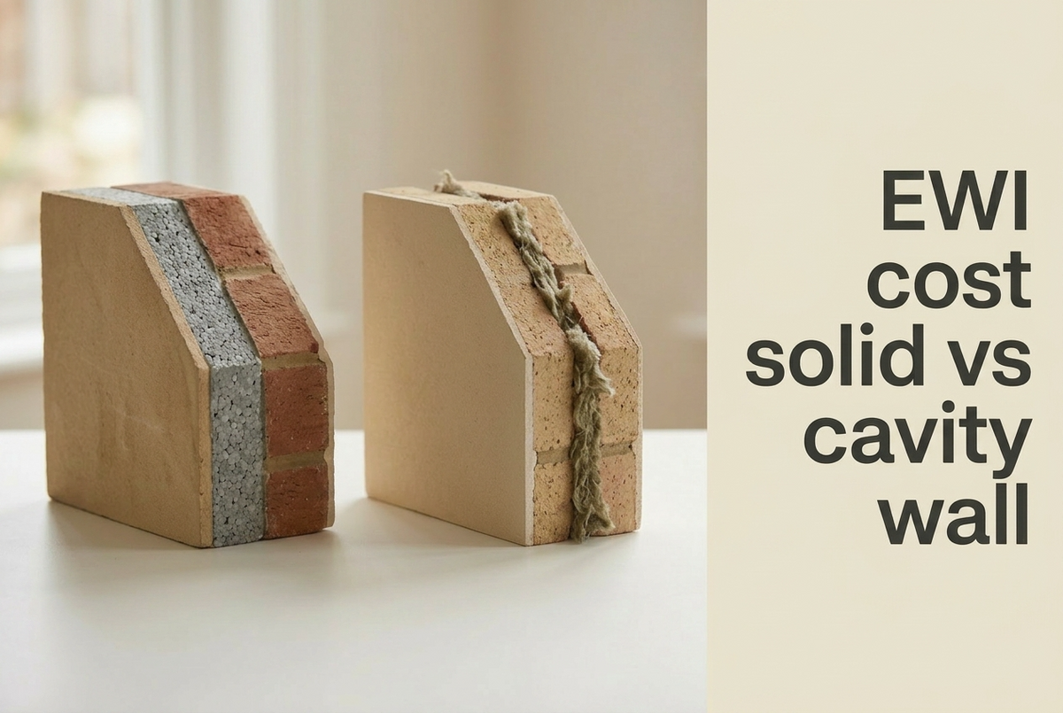 EWI Cost for Solid Wall vs Cavity Wall UK 2026 — Why Pre-1919 Homes Pay £25–£50/m² More
