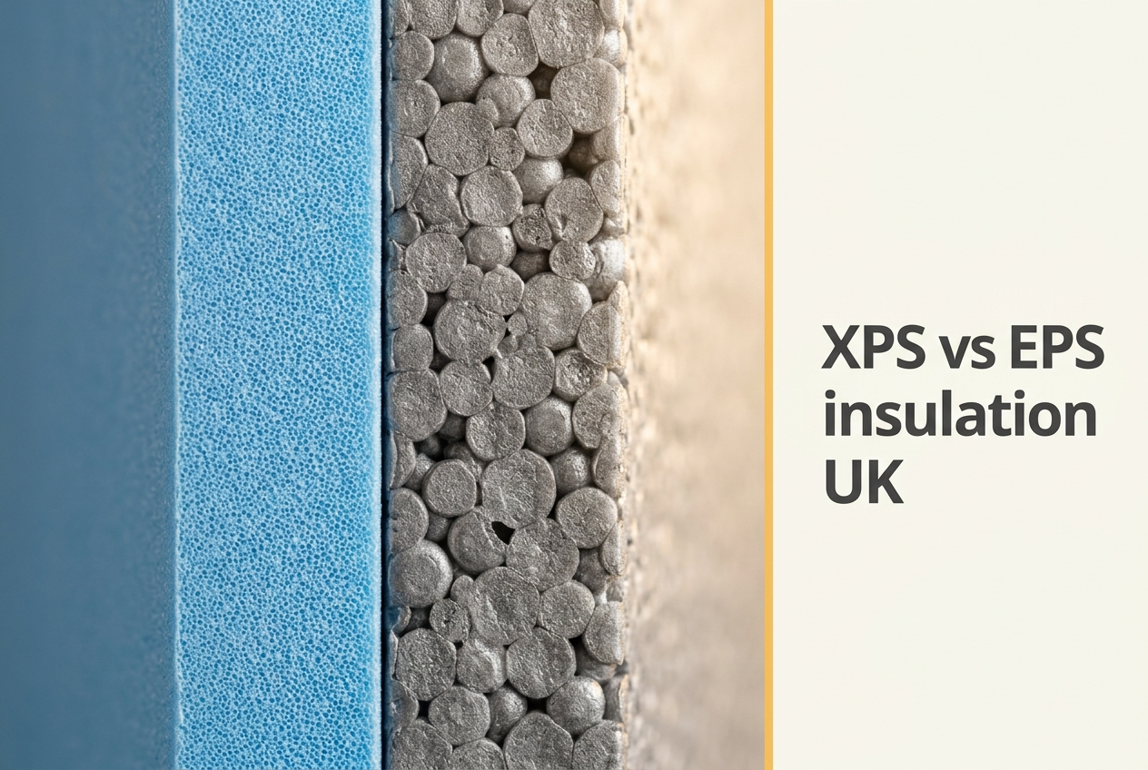 XPS vs EPS Insulation UK — Full Comparison, Placement Guide, and Dual-Material Verdict