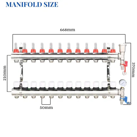12 PORT MANIFOLD UFH