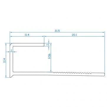 SES352 9.5mm SILVER SQUARE TRIM