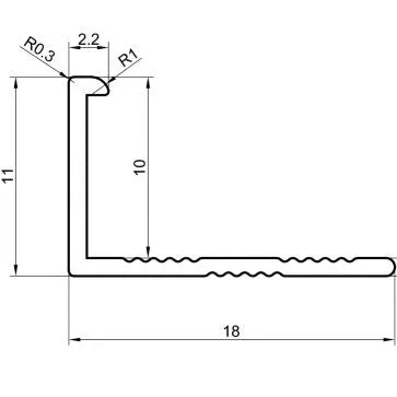 TWH934 10mm WHITE L TILE EDGE TRIM