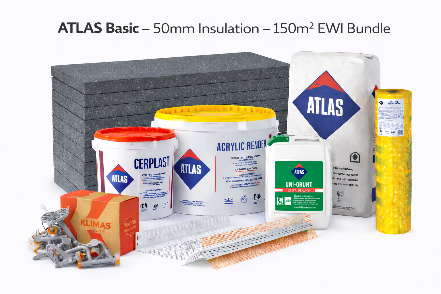 ATLAS Basic - 50mm EWI Insulation - 150m2 Bundle