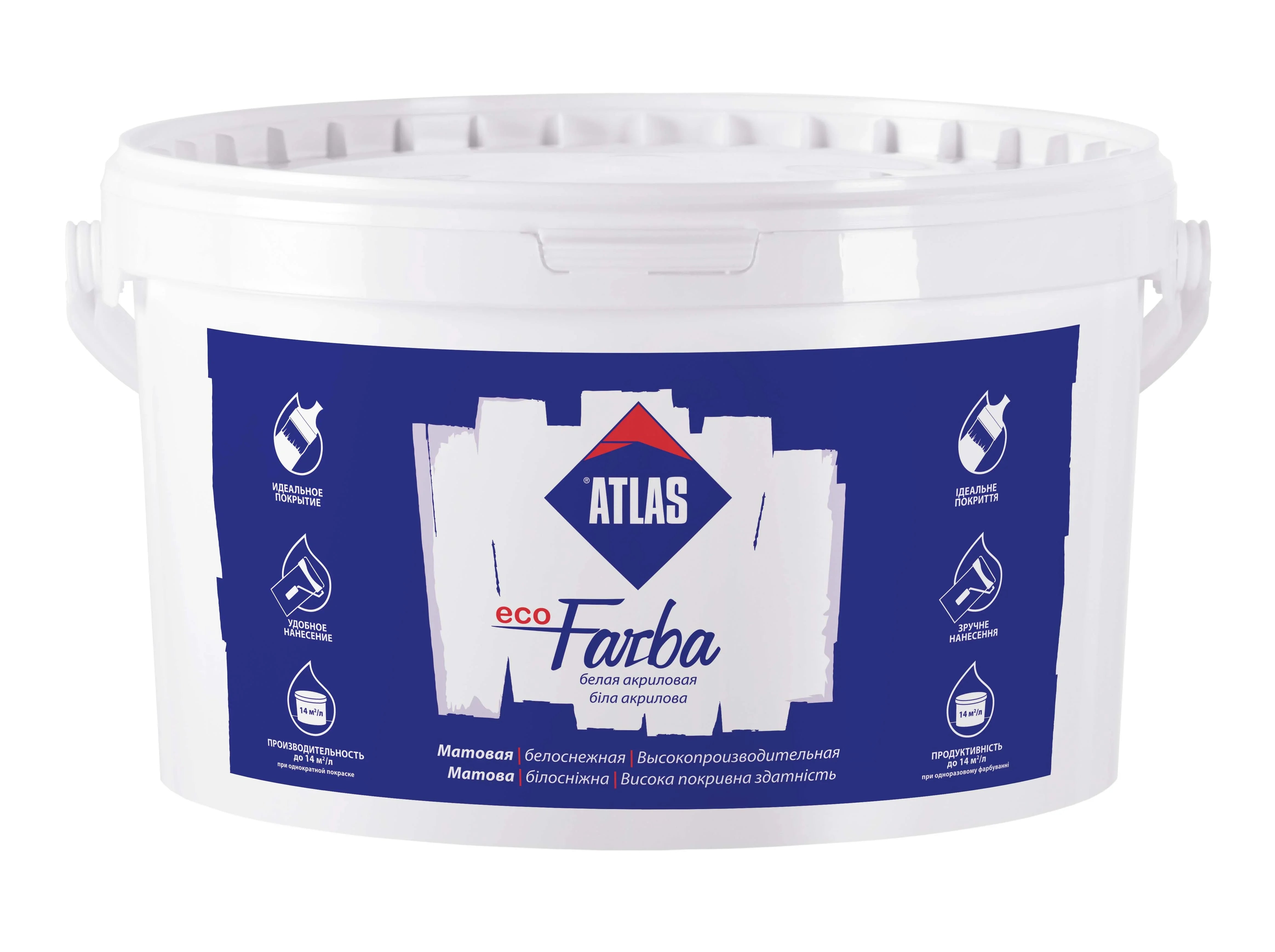ATLAS ECO BIAŁA FARBA AKRYLOWA 10L