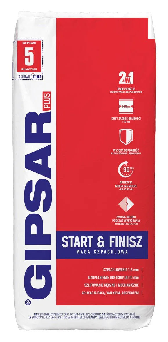 ATLAS PLUS GIPSAR FINISHING PLASTER 20KG - Renders World