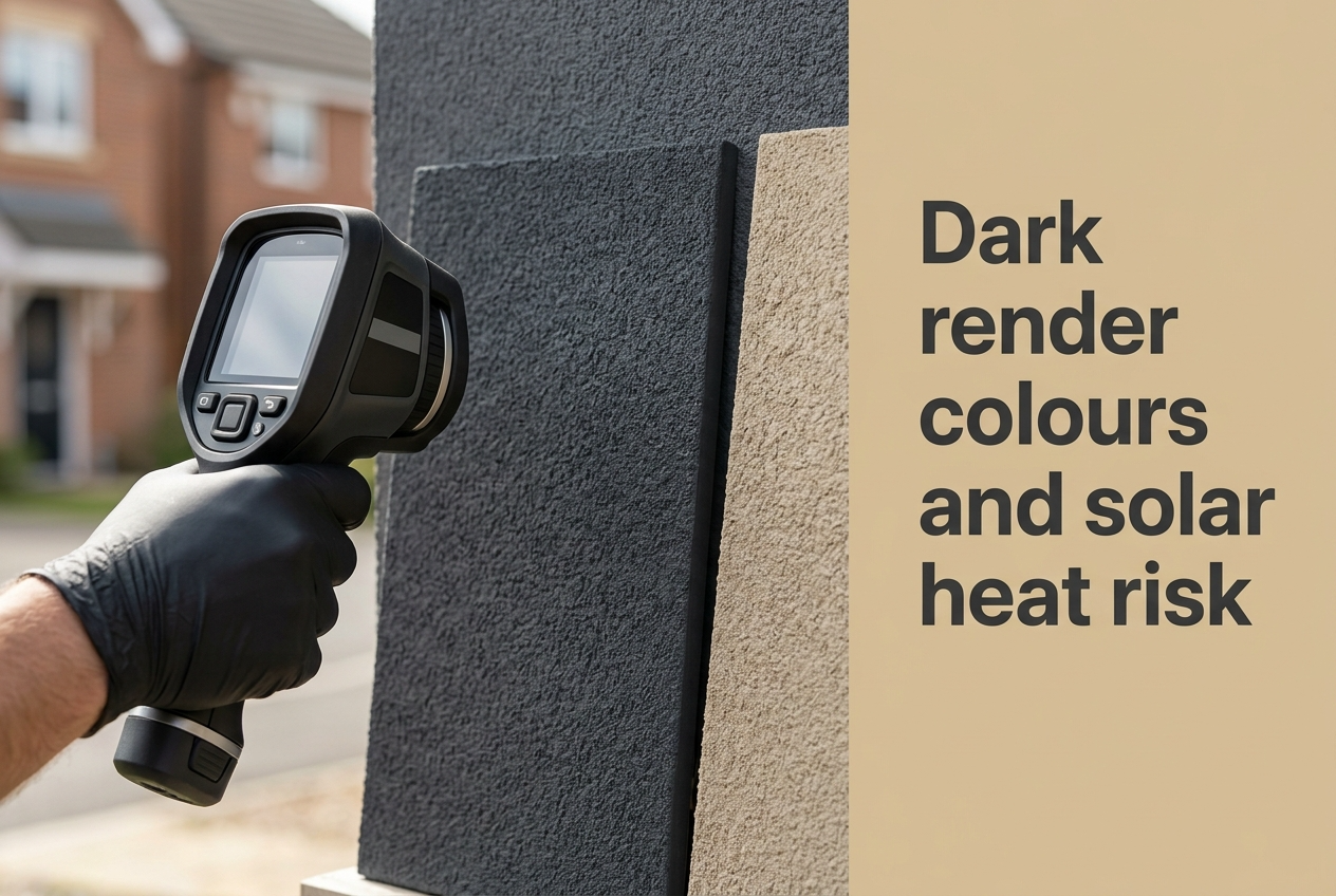 Dark Colours on Render and Solar Heat Risk — The 2026 UK Specification Guide