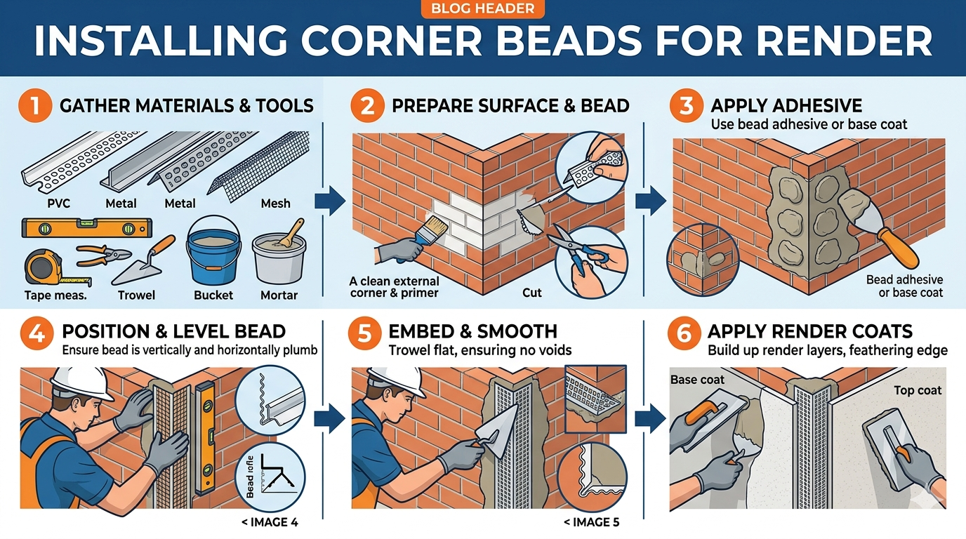 Installing Corner Beads for Render in the UK — Professional Step-by-Step Guide