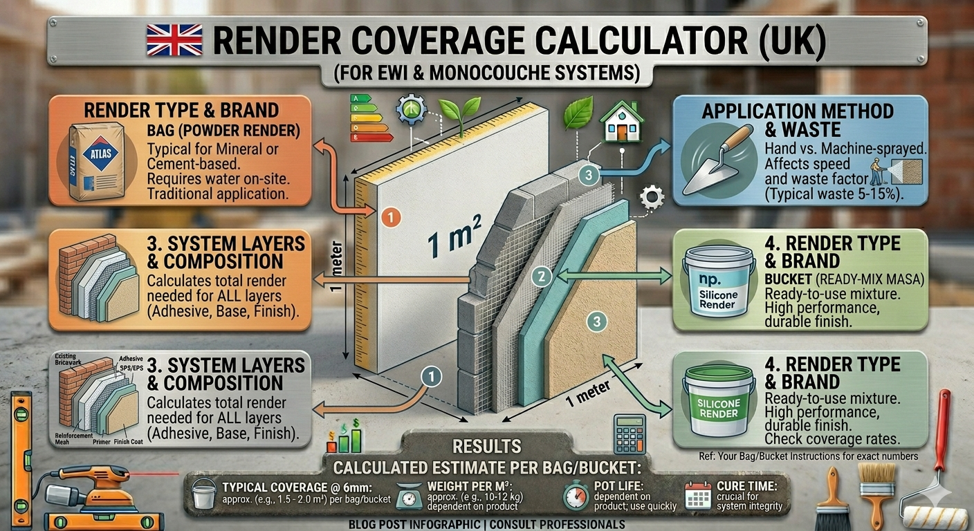 Render Coverage Calculator: How Much Render Do You Need per m²