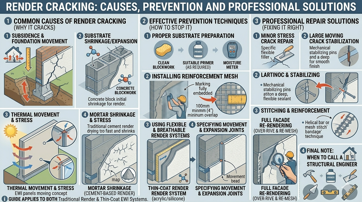 Render Cracking: Causes, Prevention and Professional Solutions for UK Facades