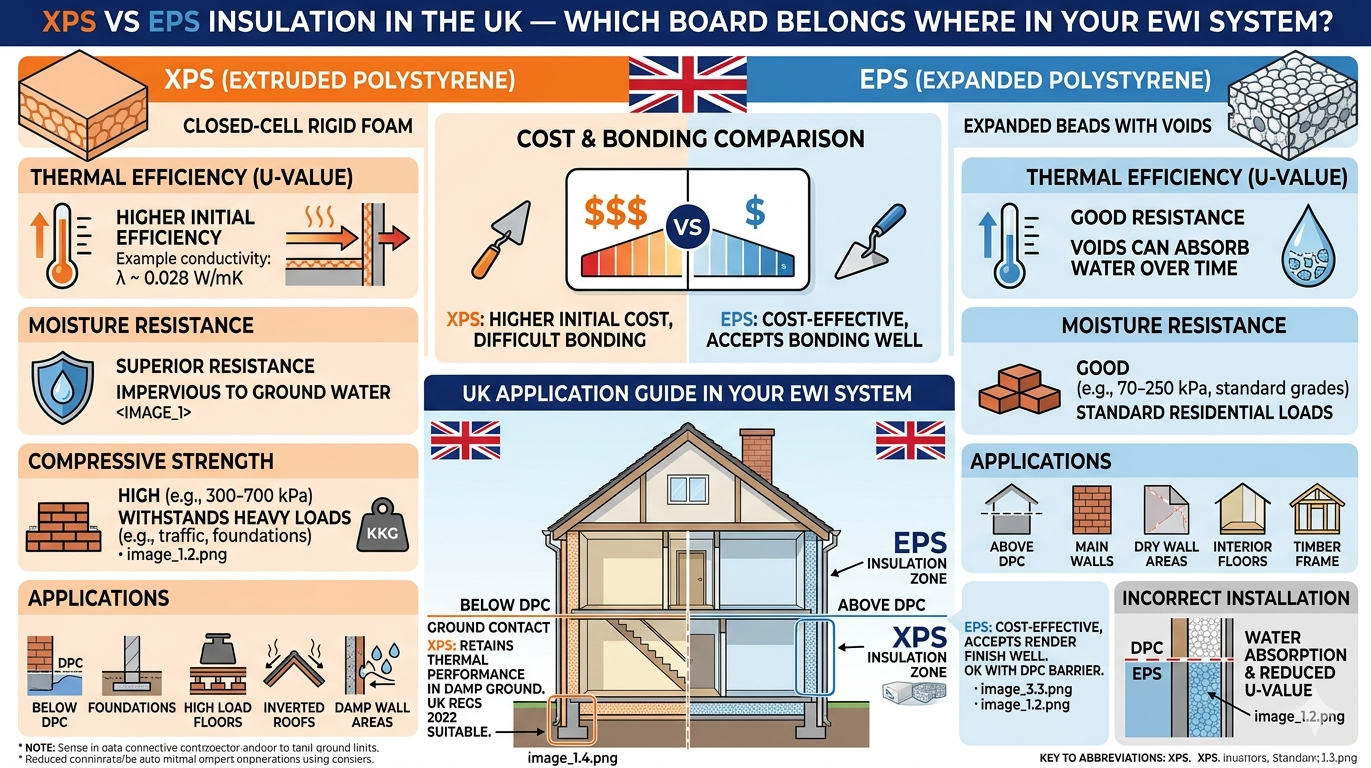 XPS vs EPS Insulation in the UK — Which Board Belongs Where in Your EWI System?