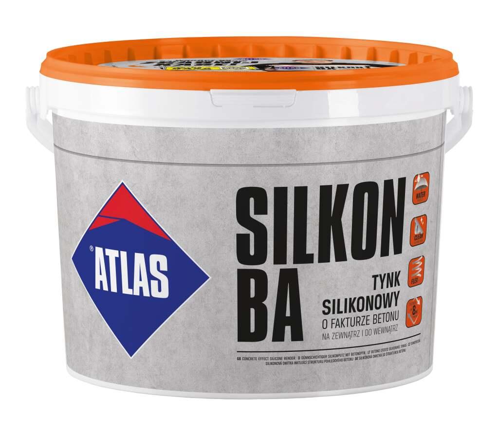 ATLAS SILKON BA - TYNK SILIKONOWY O EFEKCIE BETONU 20 kg