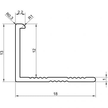 TR ELS431 -12mm L SHAPE S/STEEL TRIM
