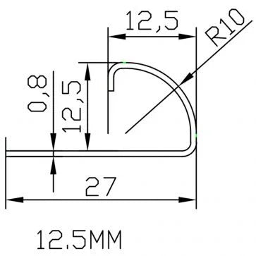 SRS520 12mm S/STEEL ROUND EDGE TRIM