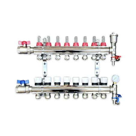 8 PORT Underfloor heating manifold