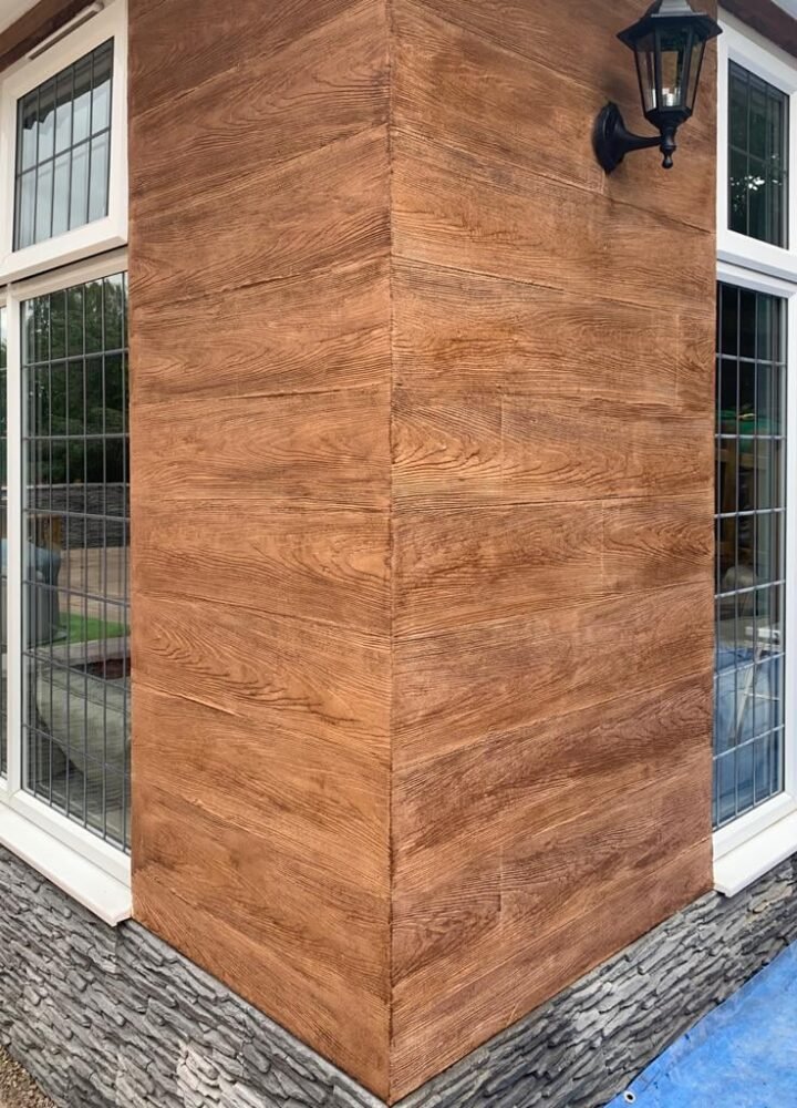 CLEVER SOLUTION FOR A FAÇADE – RENDER IMITATING WOOD
