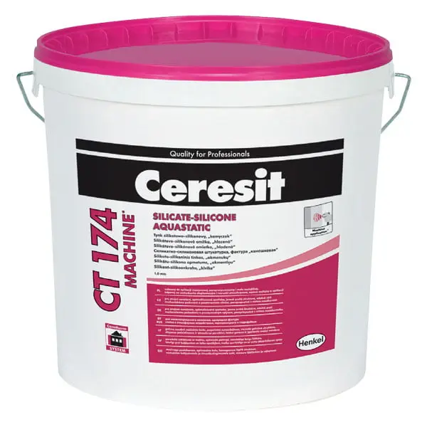 CERESIT CT174 MACHINE 1mm - SILICATE SILICONE RENDER 25kg WHITE CERESIT CT174 MACHINE 1mm - SILICATE SILICONE RENDER 25kg WHITE