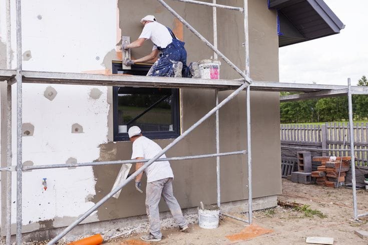 External wall insulation system with silicone render applied on a UK home